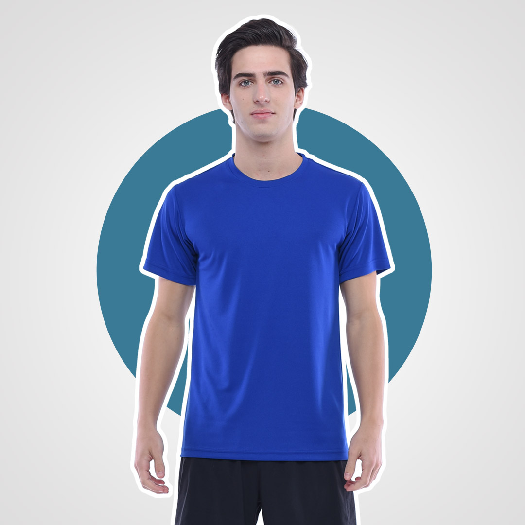 Ultifresh™ Performance-Crew Neck-T Shirts-Unisex-UDF0112 Royal Blue Model