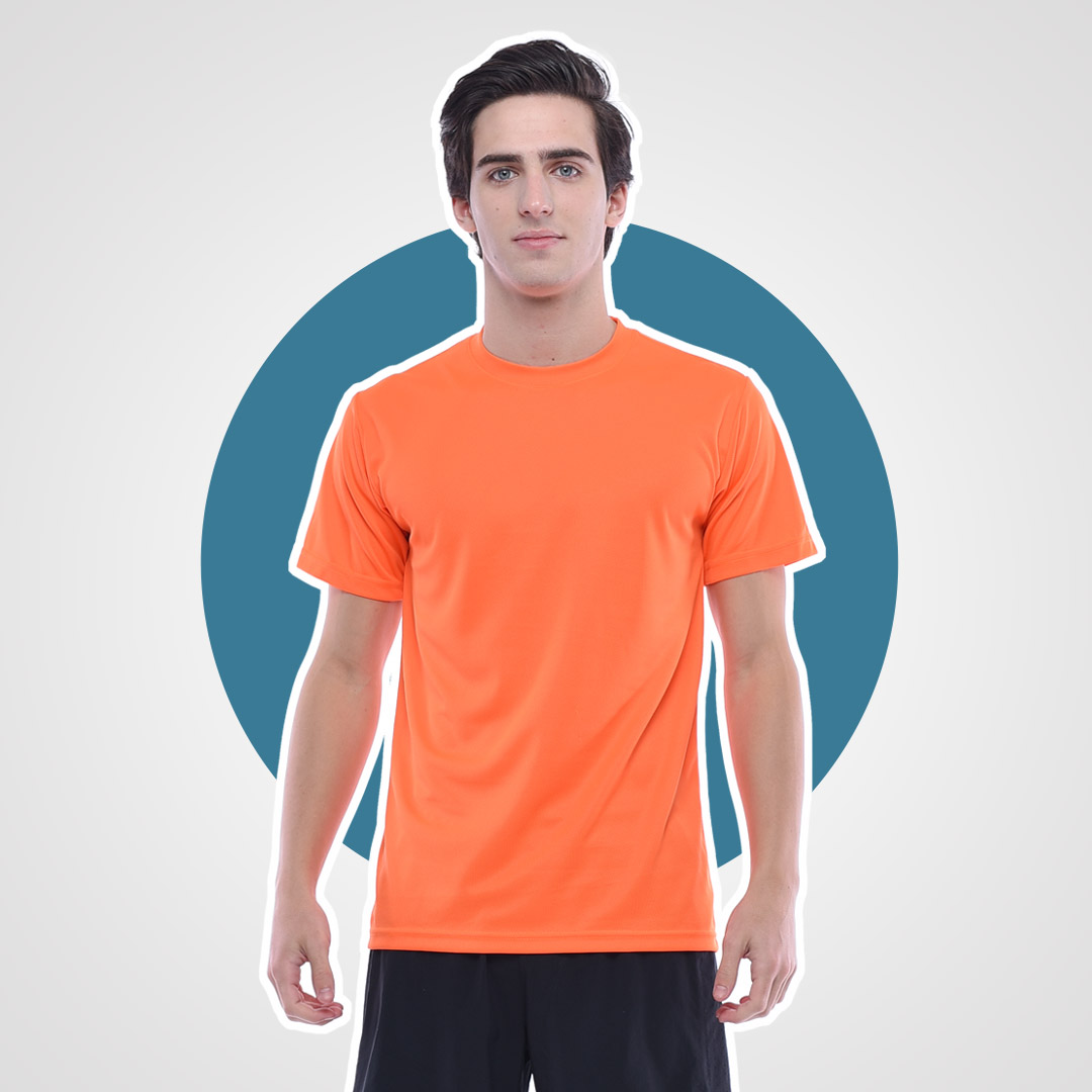 Ultifresh™ Performance-Crew Neck-T Shirts-Unisex-UDF0113 Orange Model