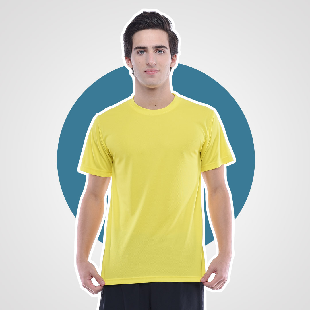 Ultifresh™ Performance-Crew Neck-T Shirts-Unisex-UDF0117 Tuscan Yellow Model
