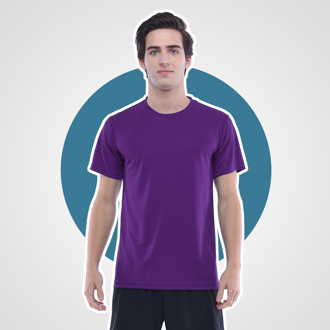 Ultifresh™ Performance-Crew Neck-T Shirts-Unisex-UDF0123 Royal Purple Model 1