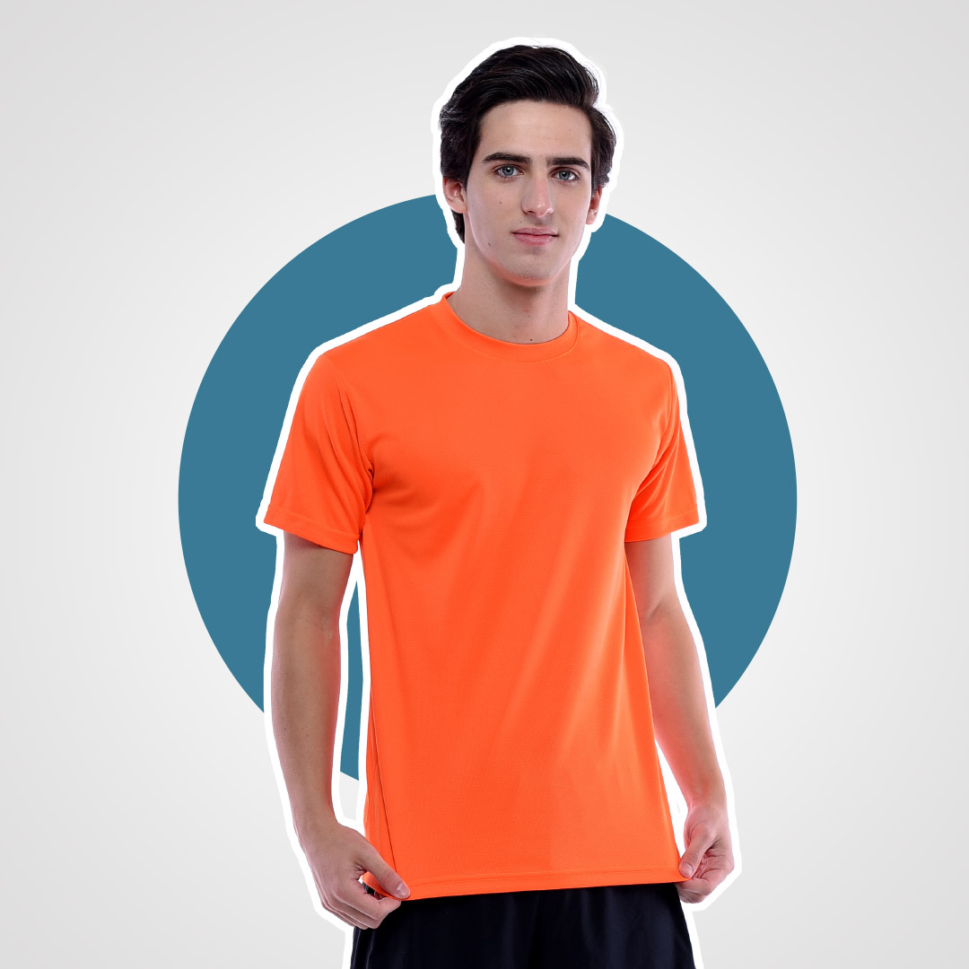 Ultifresh™ Performance-Crew Neck-T Shirts-Unisex-UDF0125 Neon Orange